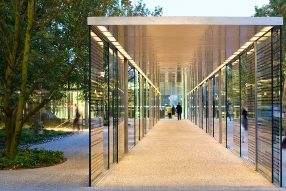 investors landing campus entry walkway image investors landing campus entry walkway image