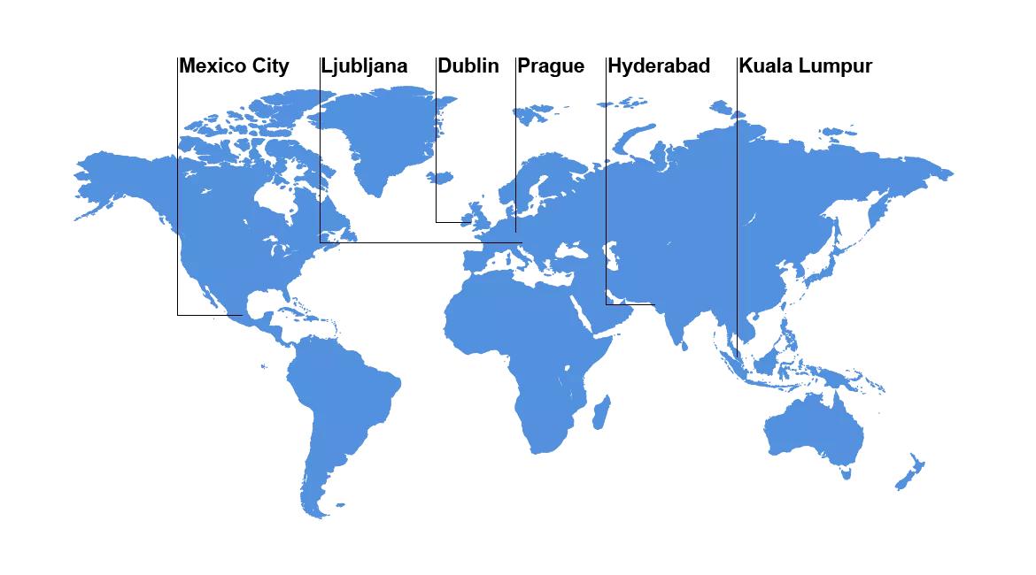 Mapa korporátních center Novartisu Mapa korporátních center Novartisu